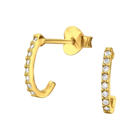 Zakrivený - 925 Mincový Striebro #SC# s zirkóny #48304 | #AN#