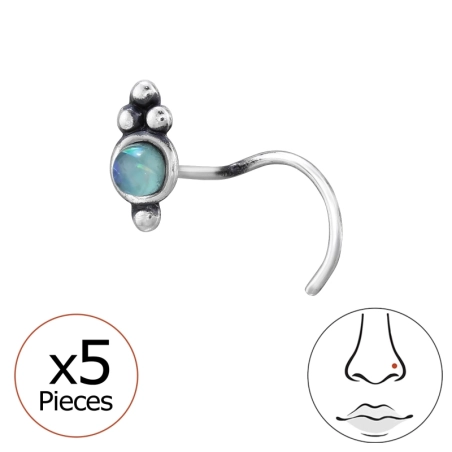 5 ks piercing do nosa oxidovaný Bali šperky  šperky | All4silver