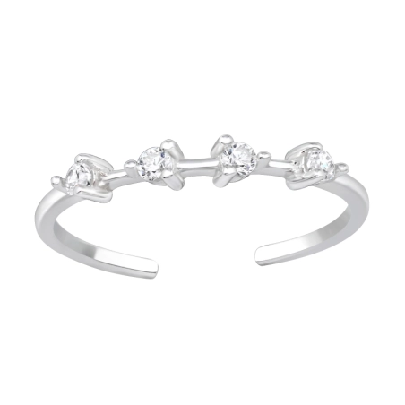 iskrivý nastaviteľný - 925 Mincový Striebro #SC# s zirkóny #47558 | #AN#