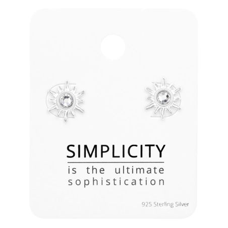 slnka - 925 Mincový Striebro #SC# s krištáľ #47353 | #AN#