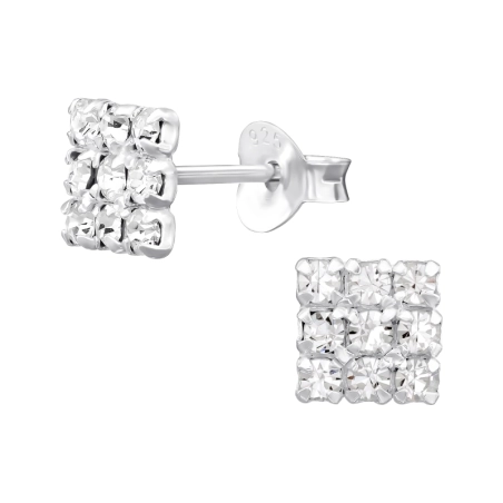 Námestie - 925 Mincový Striebro #SC# s krištáľ #46846 | #AN#