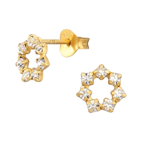 Kvetinový klaster - 925 Mincový Striebro #SC# s krištáľ #46858 | #AN#