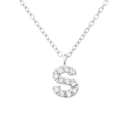písmeno "S" - 925 Mincový Striebro #SC# s zirkóny #46140 | #AN#