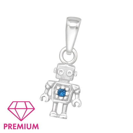 robot - 925 Mincový Striebro #SC# s zirkóny #46032 | #AN#