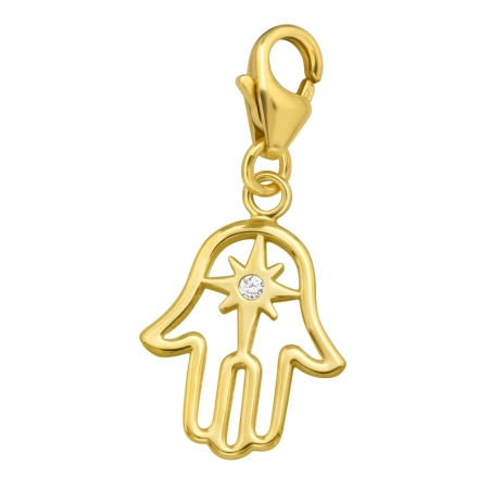 Hamsa - 925 Mincový Striebro #SC# s zirkóny #44484 | #AN#