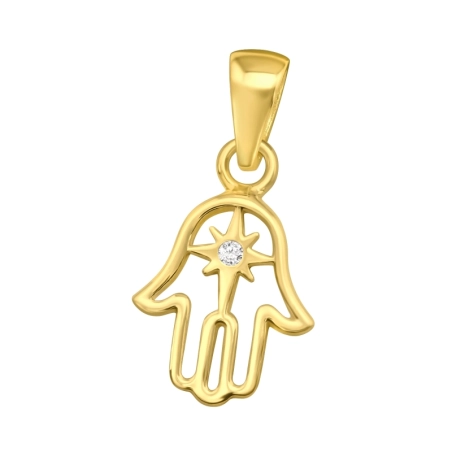 Hamsa - 925 Mincový Striebro #SC# s zirkóny #44348 | #AN#