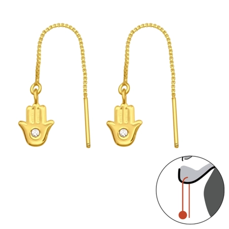 Hamsa - 925 Mincový Striebro #SC# s krištáľ #44259 | #AN#