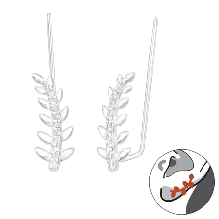 listy - 925 Mincový Striebro #SC# s zirkóny #44206 | #AN#