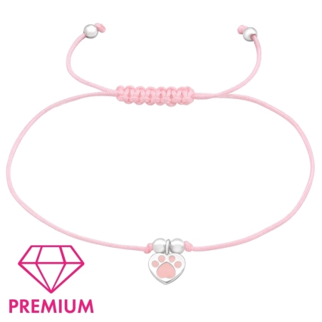 paw tlač nastaviteľný - 925 Mincový Striebro + Nylonová Šnúra #SC# s epoxidová #43690 | #AN#