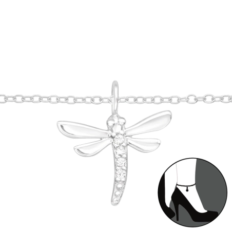 Dragonfly - 925 Mincový Striebro #SC# s zirkóny #43327 | #AN#