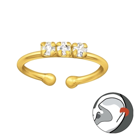 iskrivý - 925 Mincový Striebro #SC# s krištáľ #42078 | #AN#