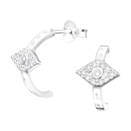 Poloobruč zlého oka - 925 Mincový Striebro #SC# s zirkóny #41289 | #AN#