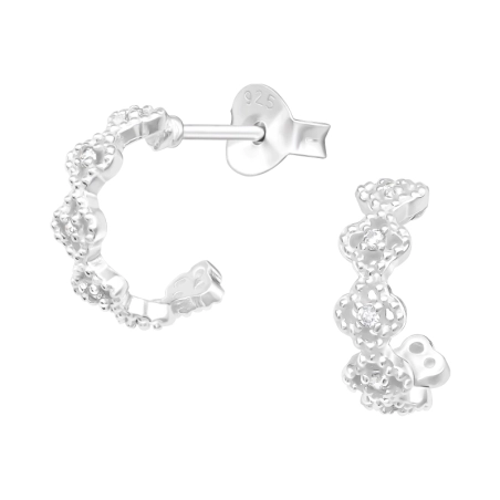 polovica obruč - 925 Mincový Striebro #SC# s zirkóny #40588 | #AN#