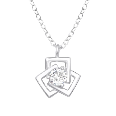 geometrický - 925 Mincový Striebro #SC# s zirkóny #40244 | #AN#