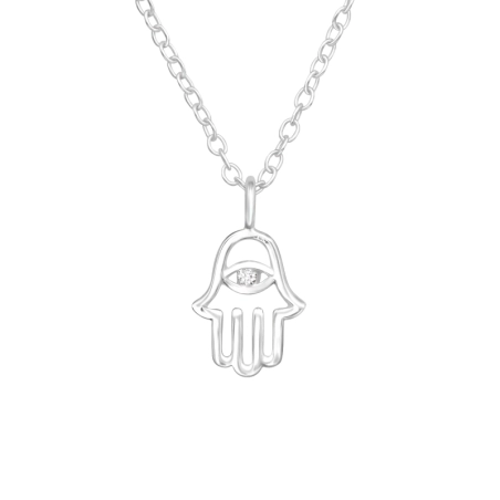 Hamsa - 925 Mincový Striebro #SC# s zirkóny #40206 | #AN#