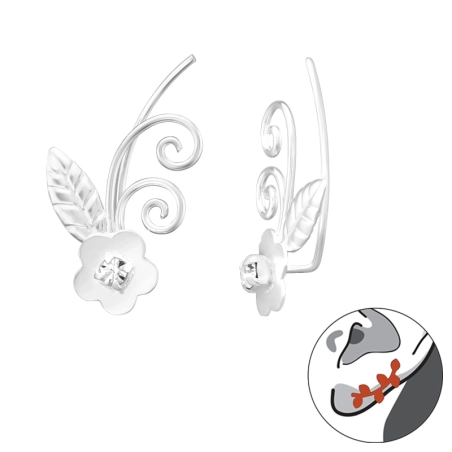 Kvetina - 925 Mincový Striebro #SC# s krištáľ #39543 | #AN#