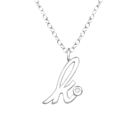 "K" - 925 Mincový Striebro #SC# s zirkóny #36599 | #AN#