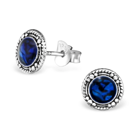 antický - 925 Mincový Striebro #SC# s epoxidová a Kameň / imitácia kameňa #30902 | #AN#