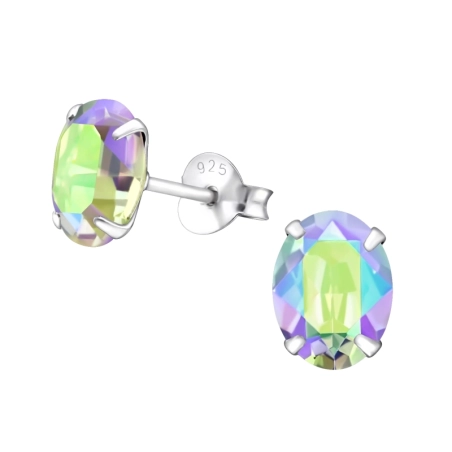 ovál - 925 Mincový Striebro #SC# s krištáľ #27750 | #AN#