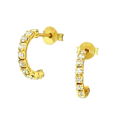 semi obruče - 925 Mincový Striebro #SC# s krištáľ #7151 | #AN#