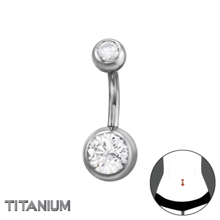 Piercing do pupku s 5 mm a 8 mm zirkónom Piercing do nosa šperky | All4silver