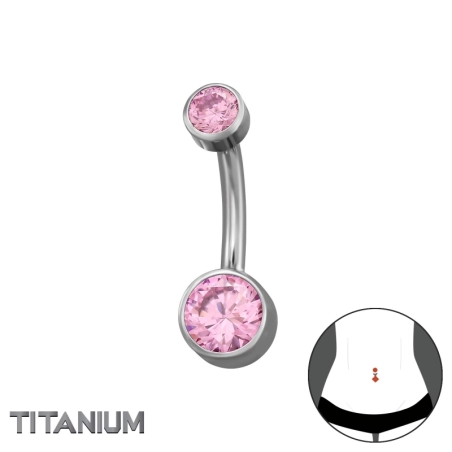 Piercing do pupku s 4 mm a 6 mm zirkónom Piercing do nosa šperky | All4silver