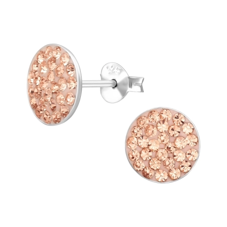 Okrúhle s krištáľmi Krištáľové puzetové náušnice šperky | All4silver