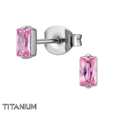 Obdĺžnik s ružovým zirkónom Geometrický tvary šperky | All4silver