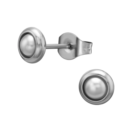 3D Kruh s perlou Puzetové náušnice z ocele šperky | All4silver