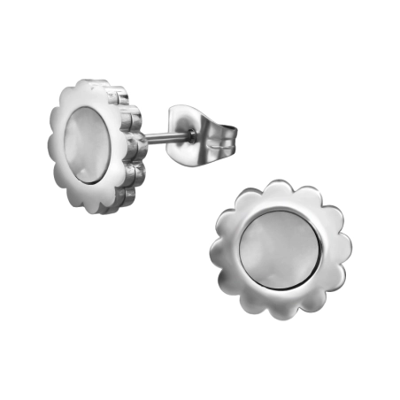 10mm Kvet Puzetové náušnice z ocele šperky | All4silver