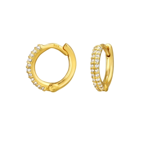 10 mm Krúžky pozlátené so zirkónmi 24k Pozlátené strieborné šperky šperky | All4silver