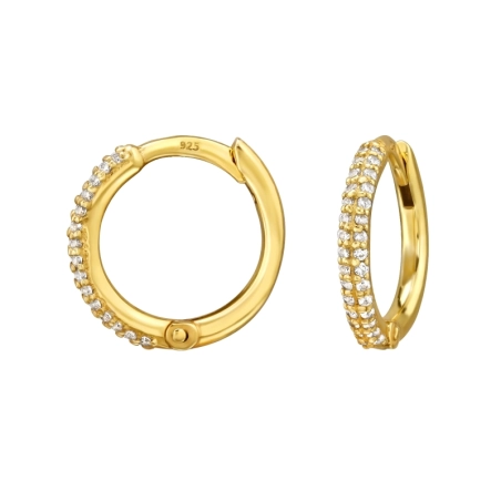 12 mm Krúžky pozlátené so zirkónmi 24k Pozlátené strieborné šperky šperky | All4silver