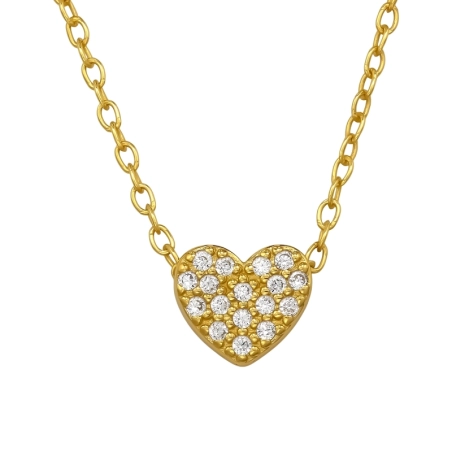 7 mm Srdce pozlátené so zirkónmi Sv. Valentína šperky | All4silver