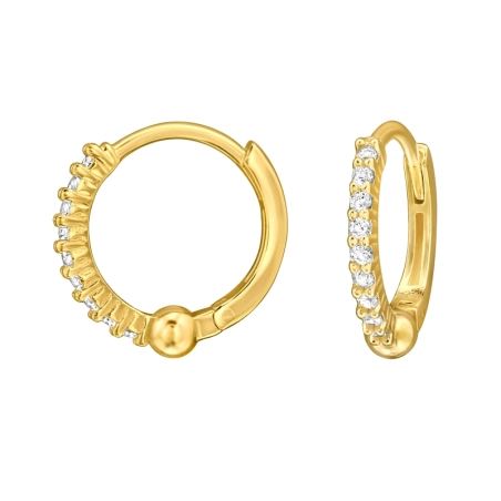 Krúžky pozlátené so zirkónmi 24k Pozlátené strieborné šperky šperky | All4silver