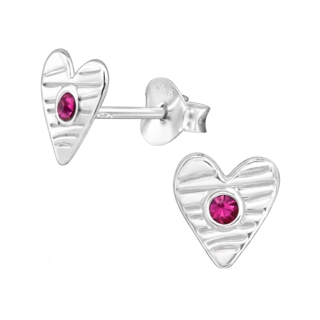 7 mm srdce - 925 Mincový Striebro #SC# s krištáľ #50072 | #AN#