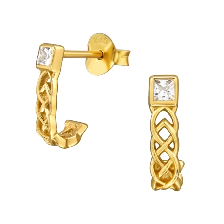 Prepletený vzor - keltský uzol - 925 Mincový Striebro #SC# s zirkóny #50063 | #AN#