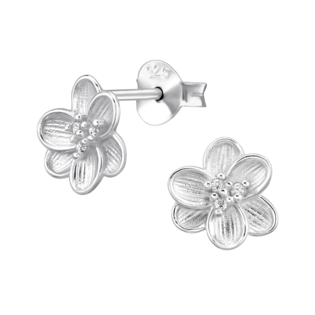 Kvet Pluméria Puzetové náušnice so zirkónom šperky | All4silver