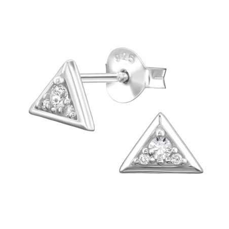 Trojuholník so zirkónmi Puzetové náušnice so zirkónom šperky | All4silver