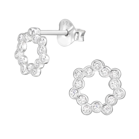 8 mm Veniec so zirkónmi Puzetové náušnice so zirkónom šperky | All4silver
