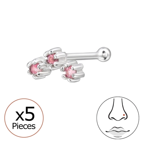 5 mm okrúhly zhluk - 925 Mincový Striebro #SC# s krištáľ #49931 | #AN#