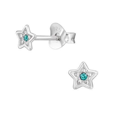 4 mm Hviezda s krištáľom Krištáľové puzetové náušnice šperky | All4silver