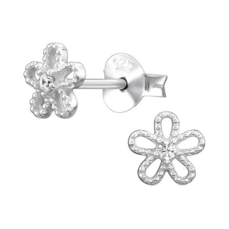 6 mm Kvietok so zirkónom Puzetové náušnice so zirkónom šperky | All4silver