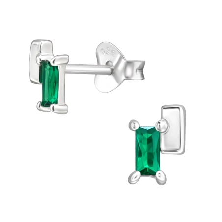 6 mm Obdĺžniky so zirkónom Puzetové náušnice so zirkónom šperky | All4silver