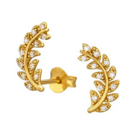 Olivový list - 925 Mincový Striebro #SC# s zirkóny #49728 | #AN#