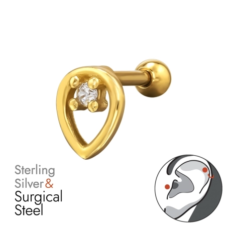 slza - Striebro 925 + Chirurgická Oceľ 316 #SC# s zirkóny #49644 | #AN#