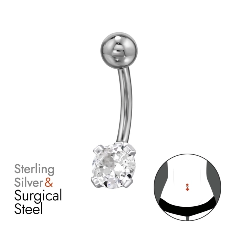 Okrúhly zirkón Piercing do pupka šperky | All4silver