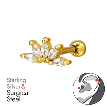 žena markíze - Striebro 925 + Chirurgická Oceľ 316 #SC# s zirkóny #49628 | #AN#