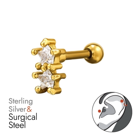 hviezda - Striebro 925 + Chirurgická Oceľ 316 #SC# s zirkóny #49614 | #AN#