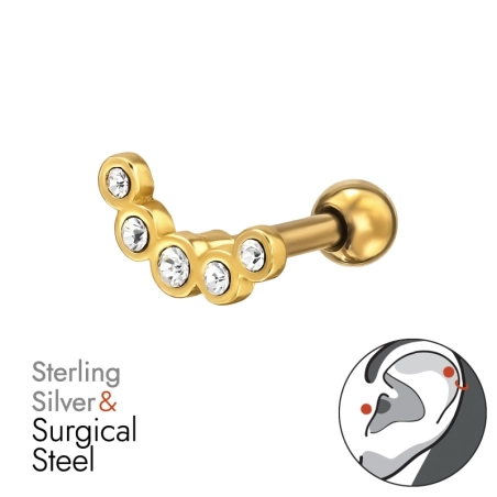 Okrúhle krištály pozlátené striebro šperky | All4silver