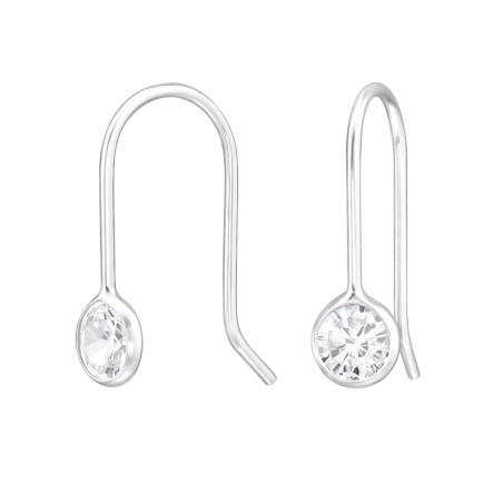 4 mm Okrúhly zirkón Náušnice so zirkónom šperky | All4silver